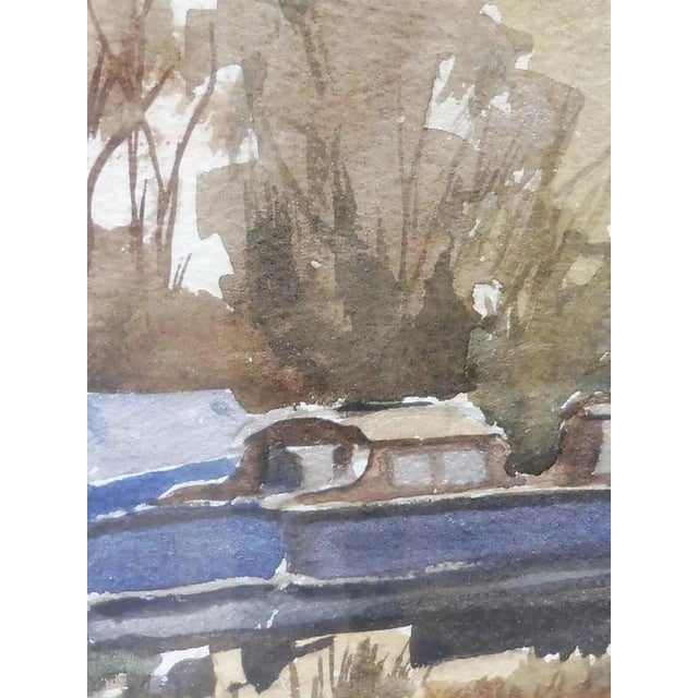 Ronald Birch, the Boat Yard at Low Tide, 1973, Watercolour Painting For Sale - Image 10 of 14