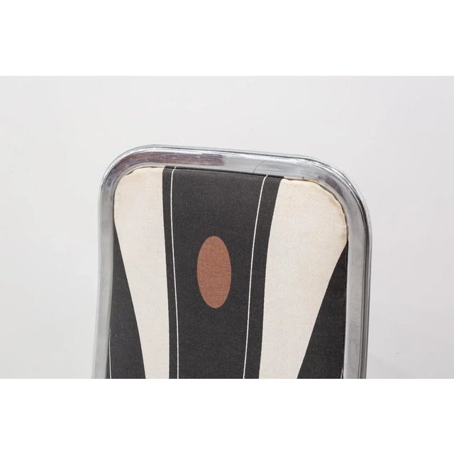 Textile Stainless Steel Side Chair, 1970s For Sale - Image 7 of 9