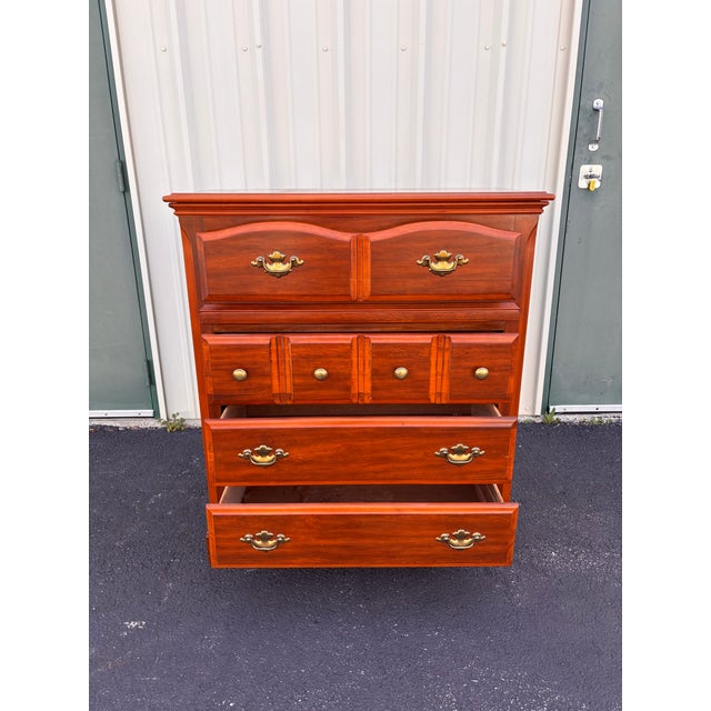 Florida Furniture Pecan 4-Drawer Tall Chest of Drawers For Sale - Image 11 of 12