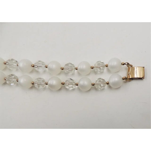 Mid-Century Modern Vintage 1960s Signed Napier Moonglow Beaded Bracelet For Sale - Image 3 of 6