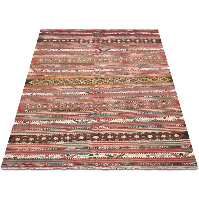 1960s 1960s Turkish Kilim For Sale - Image 5 of 6