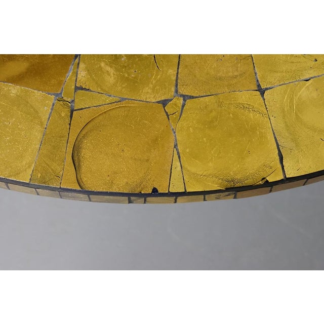 1970s Vintage 18k Leaf Gold Mosaic Coffee Table, 1960s For Sale - Image 5 of 13