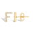 Contemporary 10K Yellow Gold 1/10 Cttw Diamond 'F' Initial Stud Earring For Sale - Image 3 of 5
