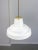 Mid-Century Italian Brass and Opaline Pendant Lamp For Sale - Image 6 of 13