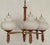 Mid-Century Modern Brass Glass Ball Six Light Chandelier, 1950s For Sale - Image 3 of 10
