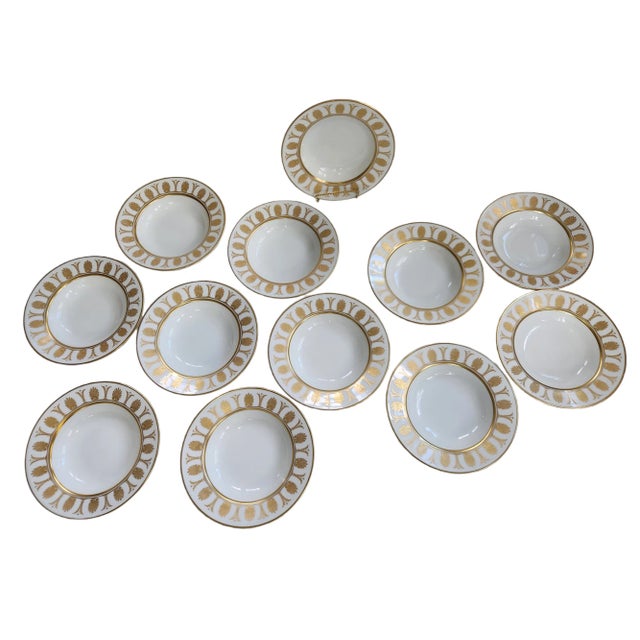 1940s Richard Ginori Italian Soup Bowls in "Pompeii" Pattern Set of 12 For Sale - Image 12 of 12