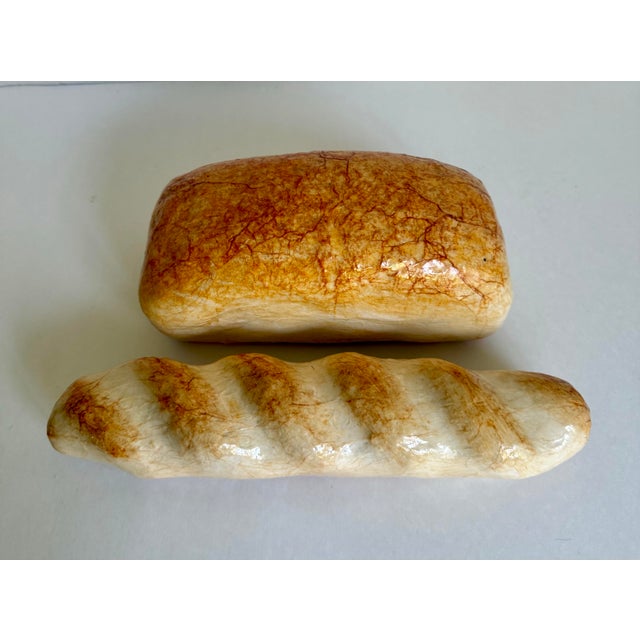 Figurative Pair of Vintage Faux Bread Loaf & French Baguette Display Pieces For Sale - Image 3 of 8