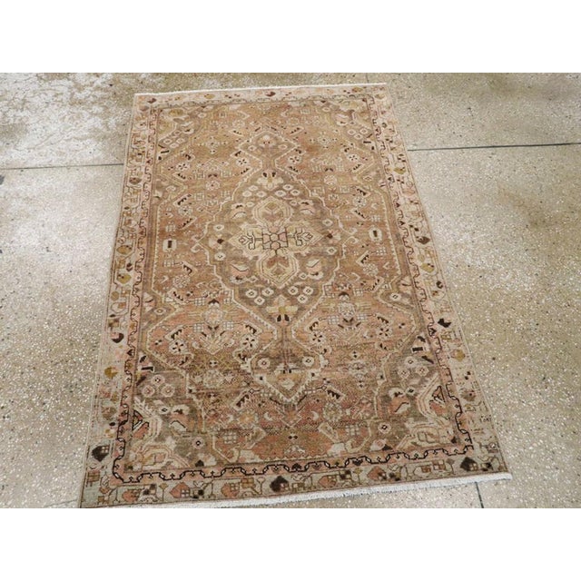 Early 20th Century Galerie Shabab Collection Early 20th Century Persian Malayer Throw Rug For Sale - Image 5 of 7
