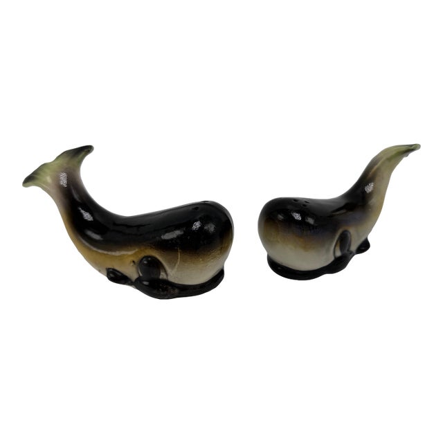 Vintage Whale Salt and Pepper Shakers For Sale