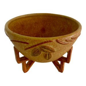 Weller Pottery Goldenglow Art Deco Ceramic Tripod Bowl