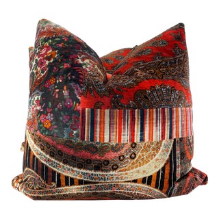 Mulberry "Lamond Velvet" in Multi 22" Pillows-A Pair For Sale