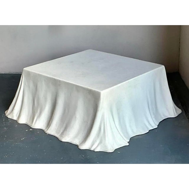 White Mid 20th Century Vintage Regency Molded Fiberglass “Tovaglia” Coffee Table After Alberto Bazzani for Studio Tretach For Sale - Image 8 of 12