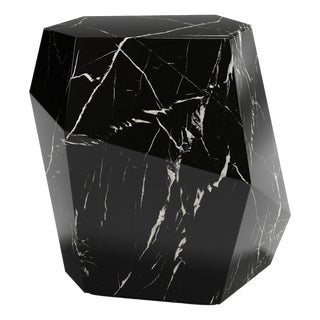 Three Rocks High Side Table in Nero Marquina Marble from Insidherland For Sale