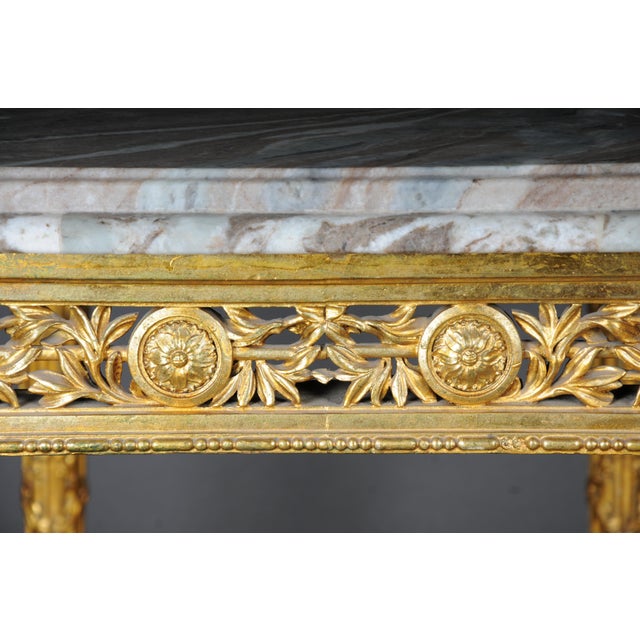 Antique Gilded Console Table with Marble, Paris. 1860s For Sale - Image 18 of 18