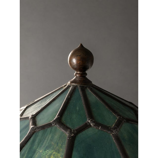 Swedish Art Nouveau Copper and Wrought Iron Table Lamp, 1890s For Sale - Image 3 of 11