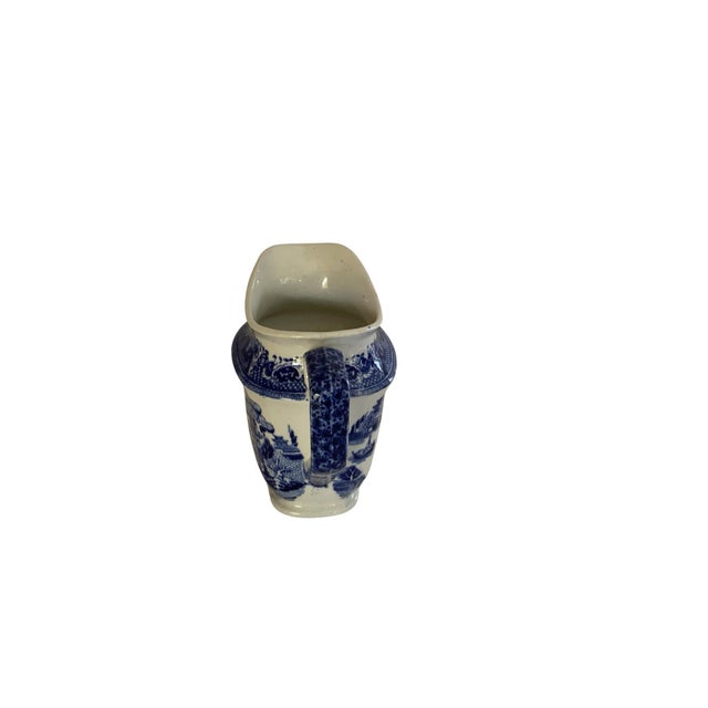 Late 19th Century Antique e.b. & j.e.l. Blue Willow Milk Jug Pitcher, Leighton Pottery Staffordshire C. 1890s-1910s For Sale - Image 5 of 6