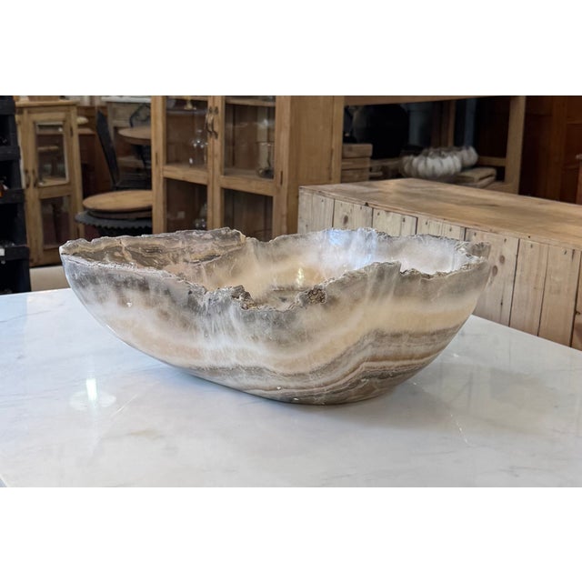 Contemporary Raw Edge Onyx Bowl For Sale - Image 3 of 7