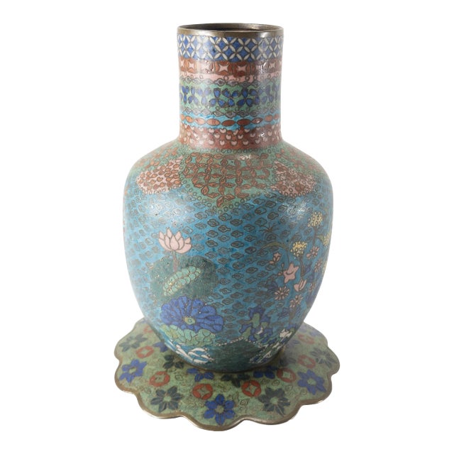 19th Century Japanese Edo Period Cloisonne Enamel Mallet Form Vase For Sale