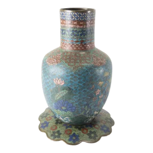 19th Century Japanese Edo Period Cloisonne Enamel Mallet Form Vase