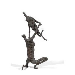 Gerard Koch, Large Bronze Modernist Sculpture Acrobats 1/3 French German Artist Gerard Koch, c.1960's For Sale