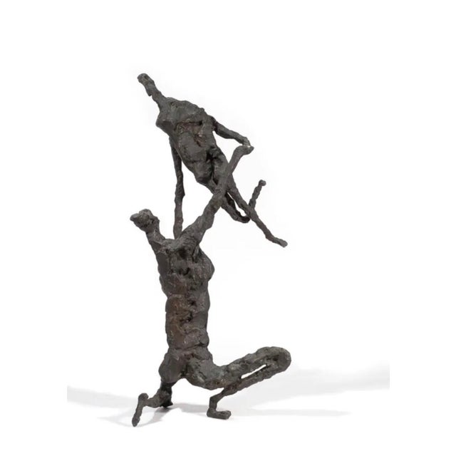 Gerard Koch, Large Bronze Modernist Sculpture Acrobats 1/3 French German Artist Gerard Koch, c.1960's For Sale