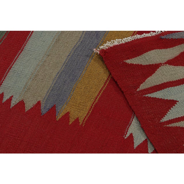 Textile Vintage Persian Kilim Rug in Red With Colorful Stripes by Rug & Kilim For Sale - Image 7 of 7