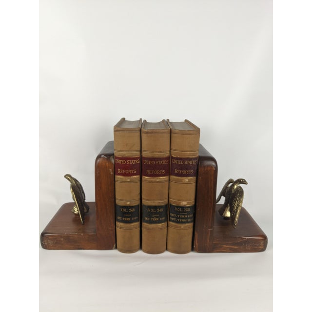 1918 United States Reports Supreme Court Law Books, Tan, Burgundy & Black, Set of 3 For Sale - Image 11 of 12