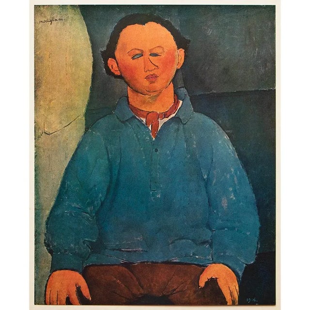 Cerulean 1940s "Oscar Mietschaninoff" First Edition Swiss Offset Lithograph After Amedeo Modigliani For Sale - Image 8 of 8