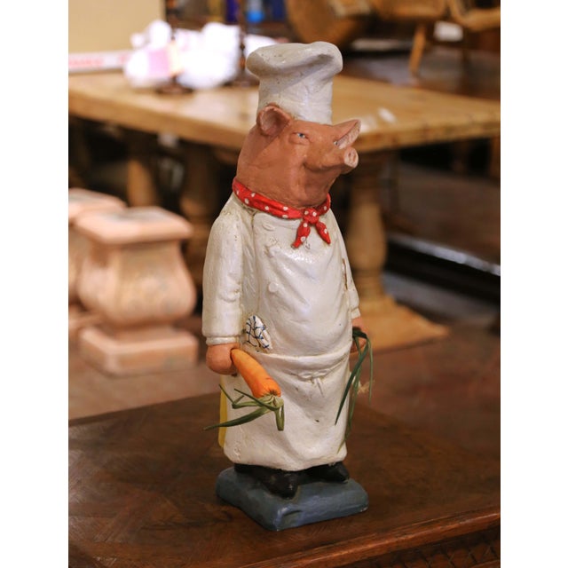 Decorate a restaurant, bakery, or culinary space with this charming mid-century French display chef sculpture. Crafted...