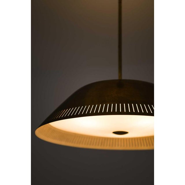 Gold Model 61 Pendant Lamp in Brass, Glass and Plastic by Lisa Johansson-Pape, 1950s For Sale - Image 8 of 13