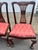 Beautiful vintage set of 4 quality mahogany English Chippendale style chairs with cabriole legs ending in ball and claw...