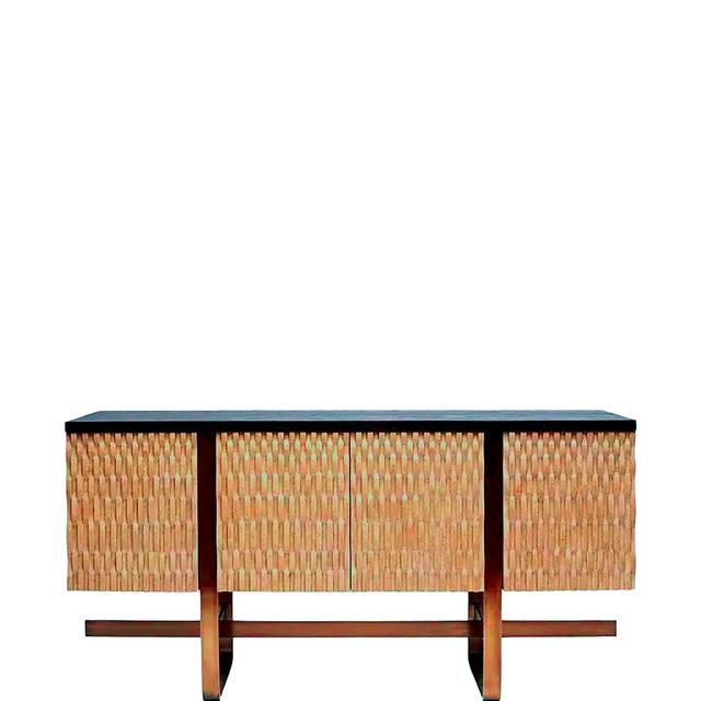 Wood Woven-Front Sideboard by Jean-Rémy Couradette, France, 2002 For Sale - Image 7 of 7