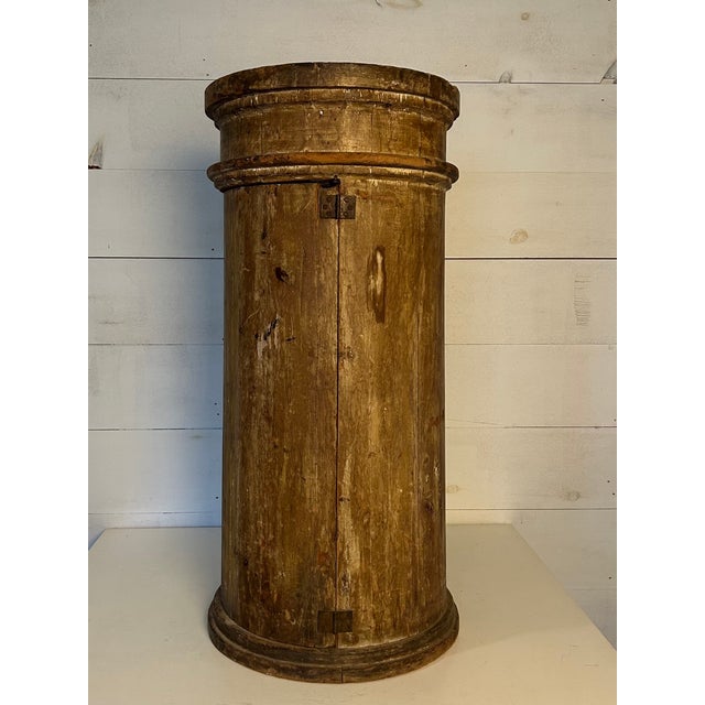 Wood Antique Pine Cabinet/Pedestal For Sale - Image 7 of 10