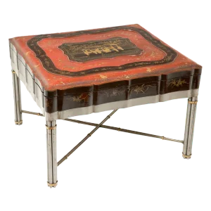 C. 1850 Chinese Lacquered & Gilt Robe Box