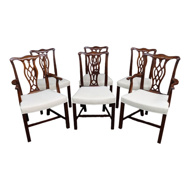 Hickory Chair Co. Chippendale Style Mahogany Dining Chairs – Set of 6 For Sale