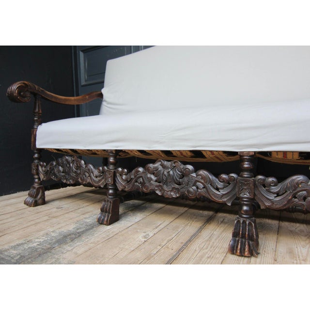 Antique German Carved Walnut Sofa For Sale - Image 14 of 18