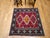 Persian Vintage Tribal Square Rug, Hand-Knotted Wool, Geometric Medallions Pattern, 4x4, Red & Blue For Sale - Image 3 of 15