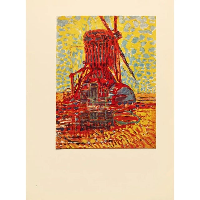 1958 After Piet Mondrian "Mill in the Sunlight" Vintage Full-Color Print From England For Sale In Dallas - Image 6 of 7