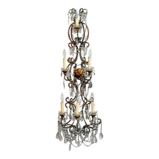 Single Vintage Beaded Wall Sconce For Sale