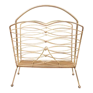 Mid-Century Modern Brass Magazine Rack