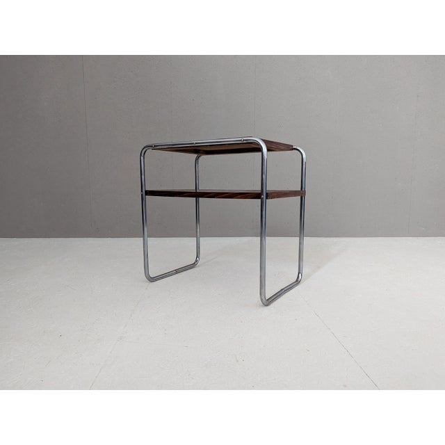 Bauhaus Tubular Steel Side Table by Marcel Breuer for Slezak, 1930s For Sale - Image 15 of 15