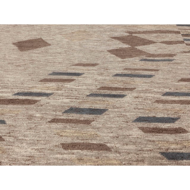 Contemporary Abstract Design Handmade Wool Rug by Doris Leslie Blau For Sale - Image 4 of 6