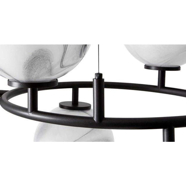 Metal Constellation Chandelier in Black Metal and Glass from Cassina For Sale - Image 7 of 10