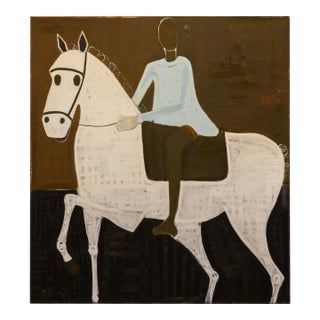 Large Contemporary Horse Painting. Man on Horseback - Marcus Aurelius 200 X 180 Cm For Sale