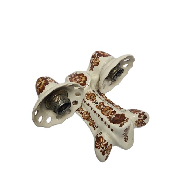 Brown 2-Armed Wall Lamp from Włocławek, Poland, 1970s For Sale - Image 8 of 14