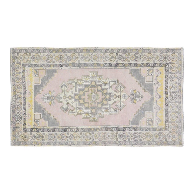 Vintage Turkish Anatolian Hand Knotted Wool Rug, 4'1"x7'2" For Sale