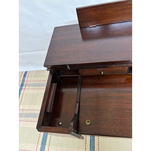 Brown 1920s Solid Mahogany Colonial MFG Co Desk For Sale - Image 8 of 13