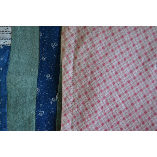 Textile Early Log Cabin Quilt With a "Barn Raising" Layout For Sale - Image 7 of 15