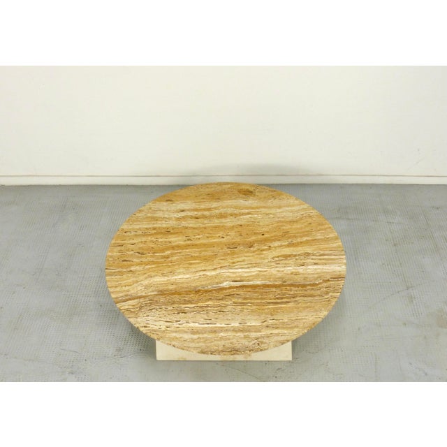 Italian Geometric Travertine Coffee Table, 1970s For Sale - Image 4 of 10