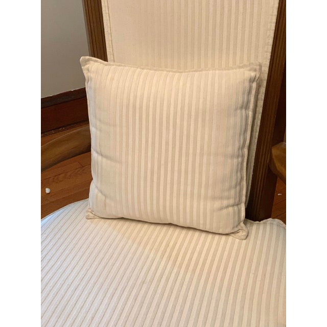 Wood Mid-20th Century Carved Solid Wood and Upholstered High Back Chairs - a Pair For Sale - Image 7 of 12